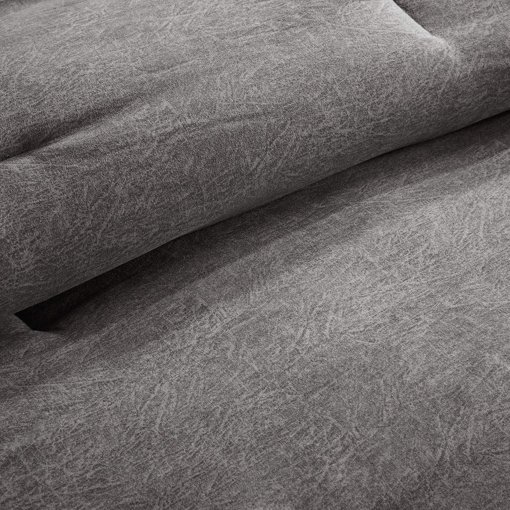 Madison Park Boone Cozy Comforter Set, Faux Suede, Deluxe Hotel Styling All Season Down Alternative Bedding Matching Shams, Decorative Pillow, King (104 in x 92 in), Rustic Grey 7 Piece Dark Grey 7pcs