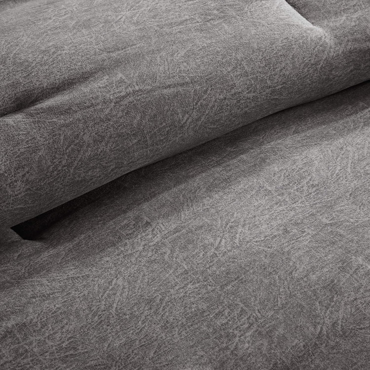 Madison Park Boone Cozy Comforter Set, Faux Suede, Deluxe Hotel Styling All Season Down Alternative Bedding Matching Shams, Decorative Pillow, King (104 in x 92 in), Rustic Grey 7 Piece Dark Grey 7pcs