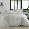 Marimekko - Queen Comforter Set, Smooth Cotton Percale Bedding with Matching Shams, Medium Weight Home Decor (Fokus Grey, Queen)