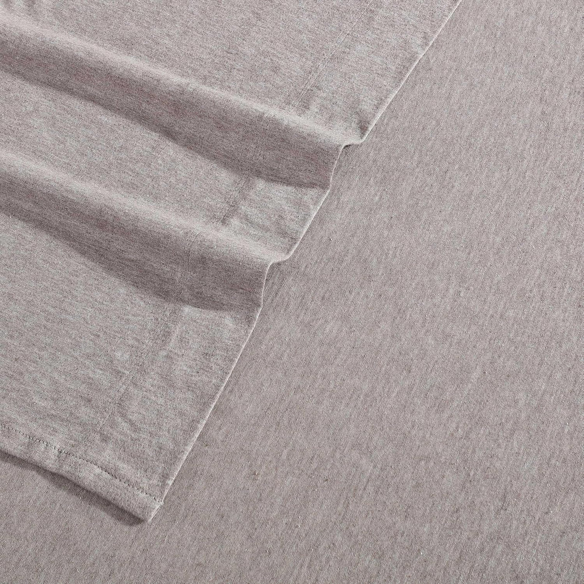Calvin Klein - Queen Size Sheets Set, Naturally Soft Cotton-Blend Melange Jersey Bedding - Bed Sheets with Matching Pillowcases & Fitted Sheet (Modern Cotton Brown)