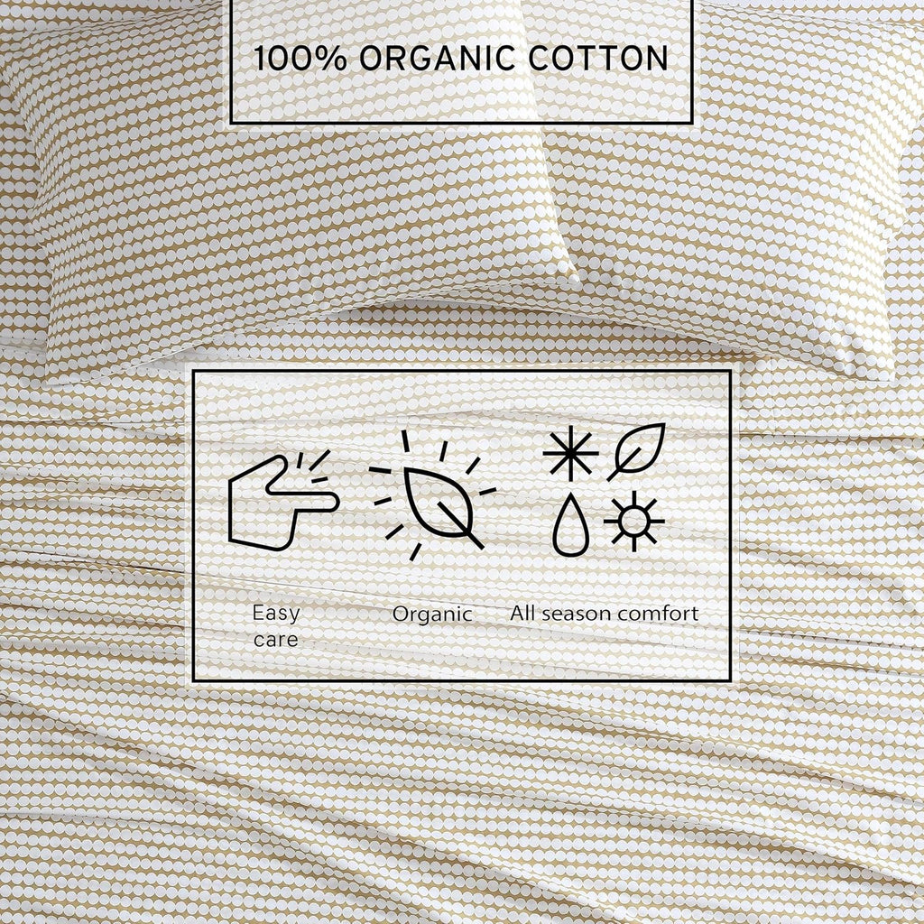 Marimekko - King Sheets, Organic Cotton Bedding Set, Luxuriously Soft & Smooth Home Decor, GOTS Certified (Pikku Rasymatto Beige, King)