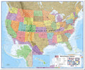 Maps International Large Political USA Wall Map - Pinboard - 47 x 39