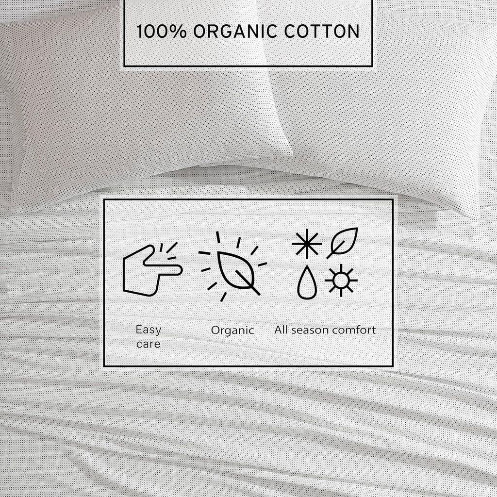 Marimekko - Queen Sheets, Organic Cotton Bedding Set, Luxuriously Soft & Smooth Home Decor, GOTS Certified (Muru Navy, Queen)
