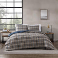 Eddie Bauer- Twin Comforter Set, Reversible Microsuede Bedding with Matching Sham(s), Casual Luxurious Bedding Set (Rugged Plaid Brown, Twin)